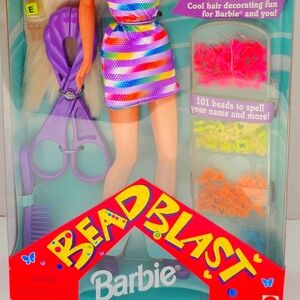Barbie bead blast 1997 barbie doll. With hair beads Mattel